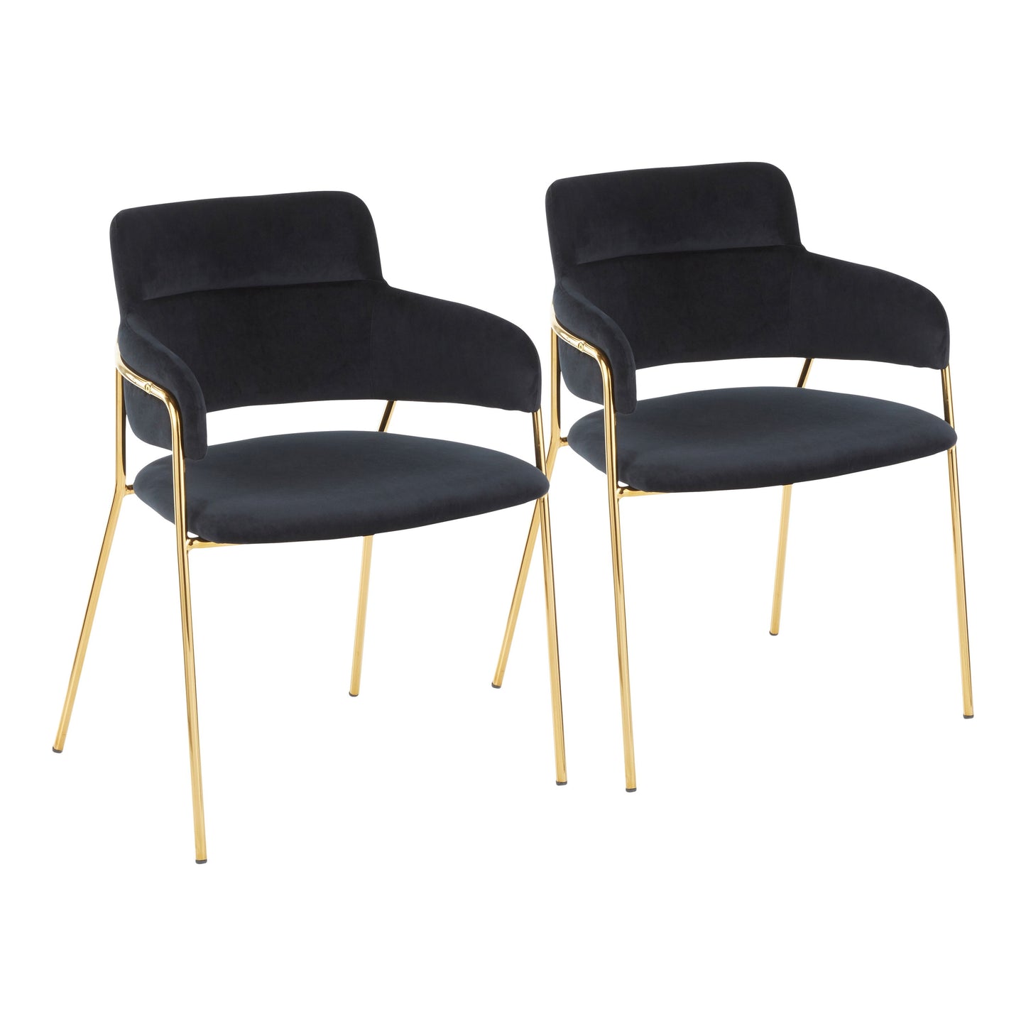 Napoli - Contemporary Chair (Set of 2) - Gold / Black