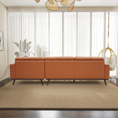 Ella - L-Shaped Right Sectional Couch - Cognac