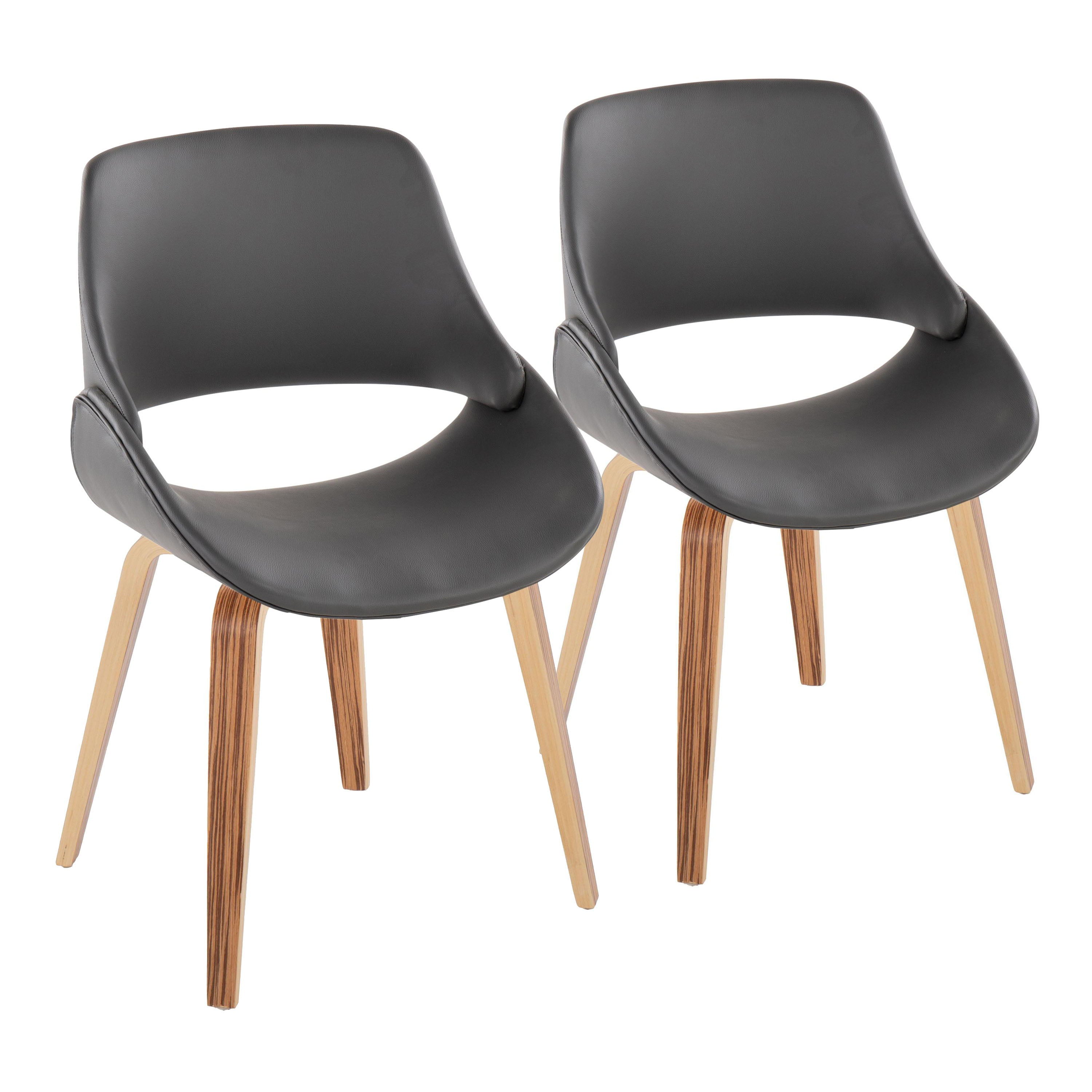 Fabrico - Mid-Century Modern Dining Chair (Set of 2) - Zebra / Gray