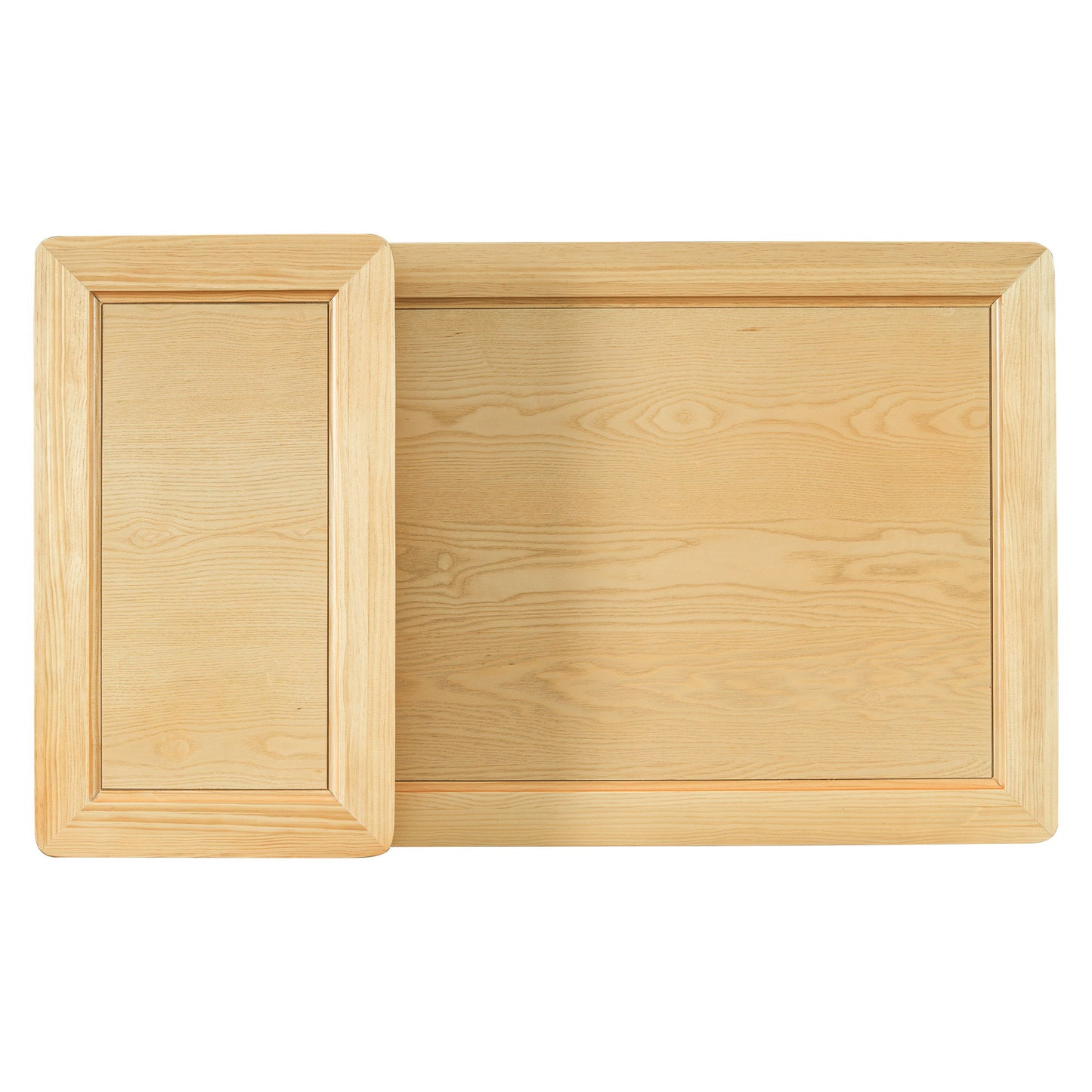 Modern Coffee Table, Coffee Table With 1 Storage Shelf, 2 Tabletops And 1 Rattan Drawer For Living Room - Natural