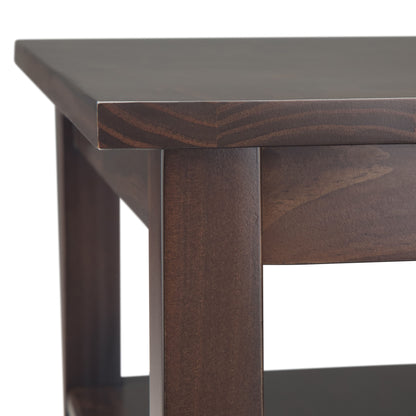 Warm Shaker - Narrow Side Table - Tobacco Brown