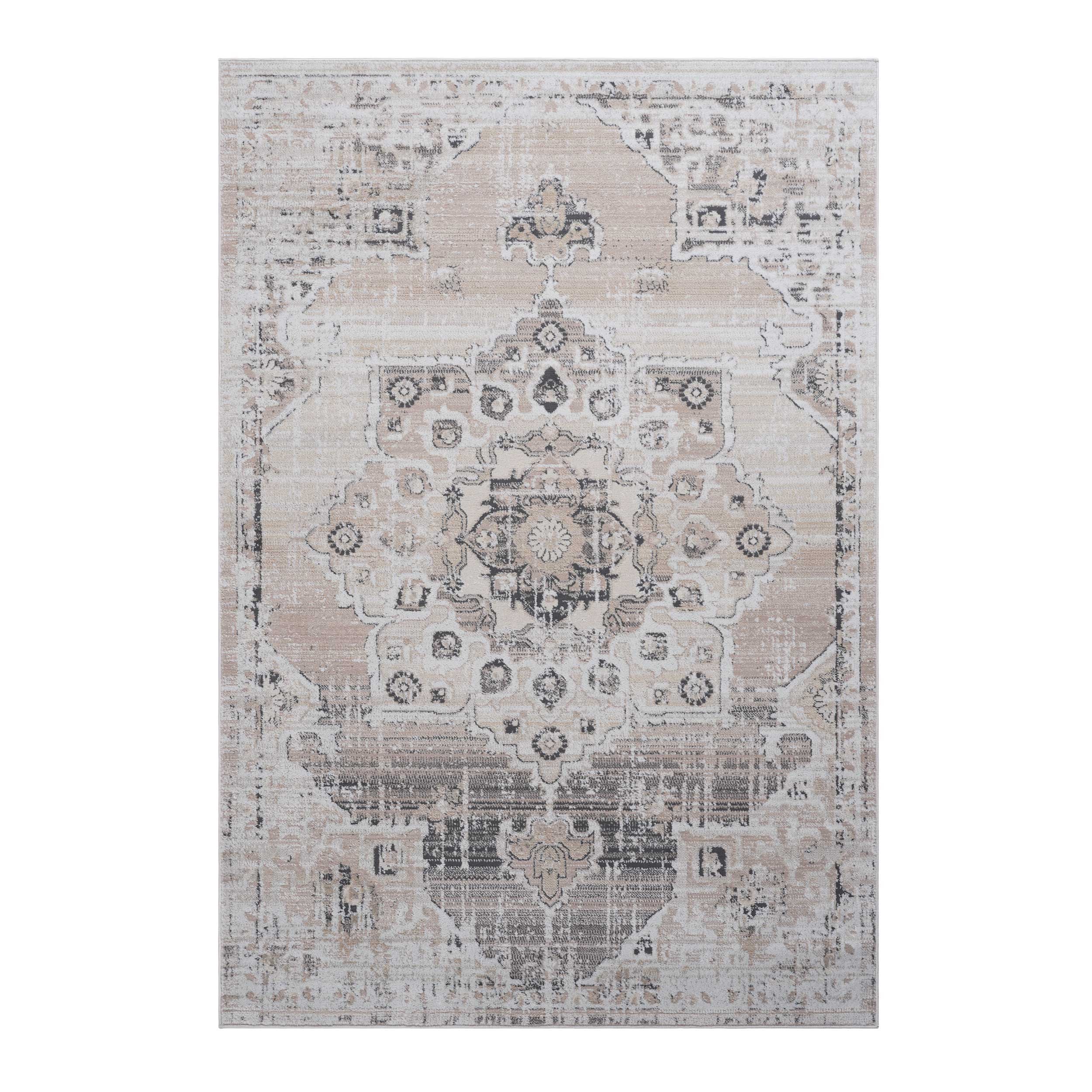 Payas - 2' X 3' Medallion Area Rug - Cream / Beige