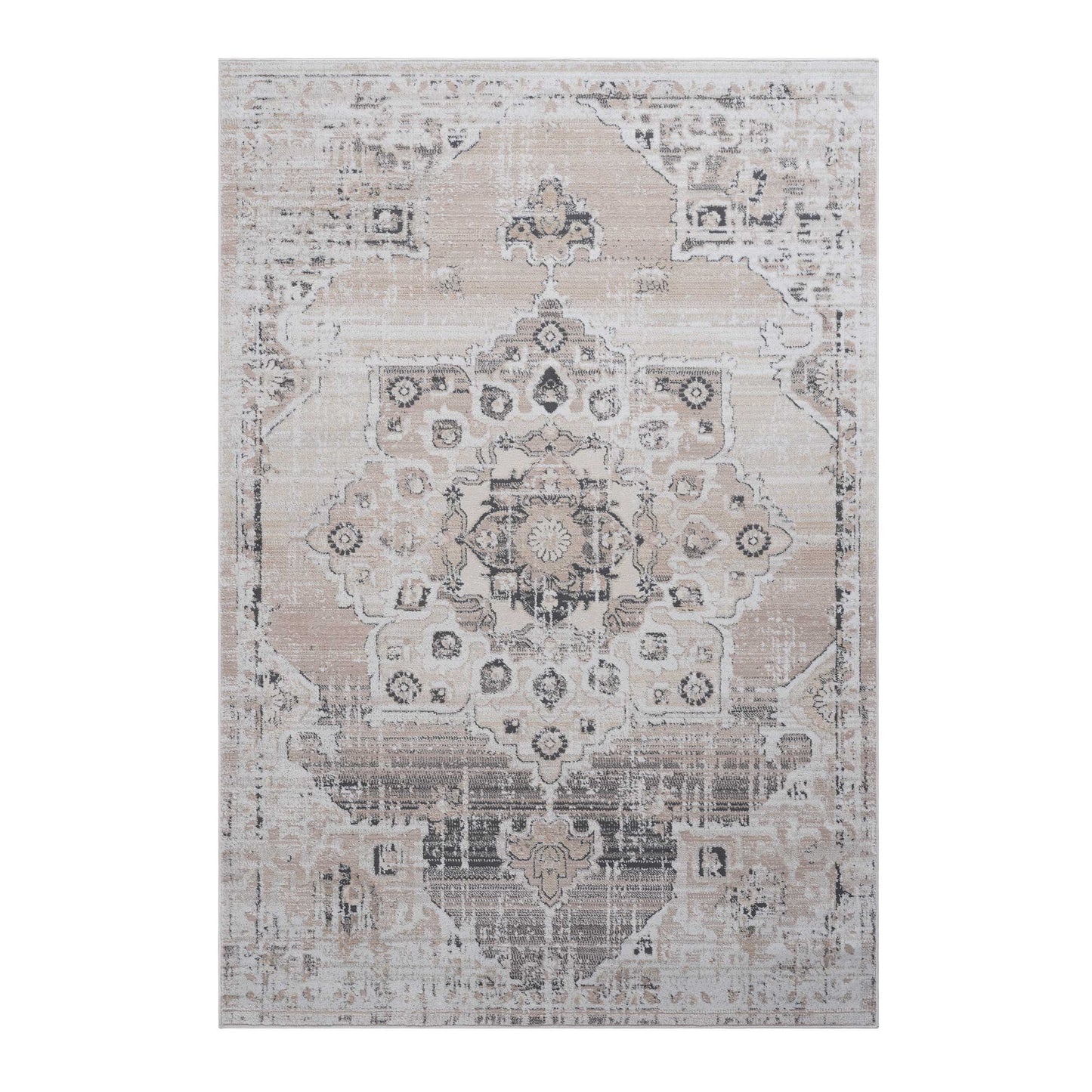 Payas - 2' X 3' Medallion Area Rug - Cream / Beige
