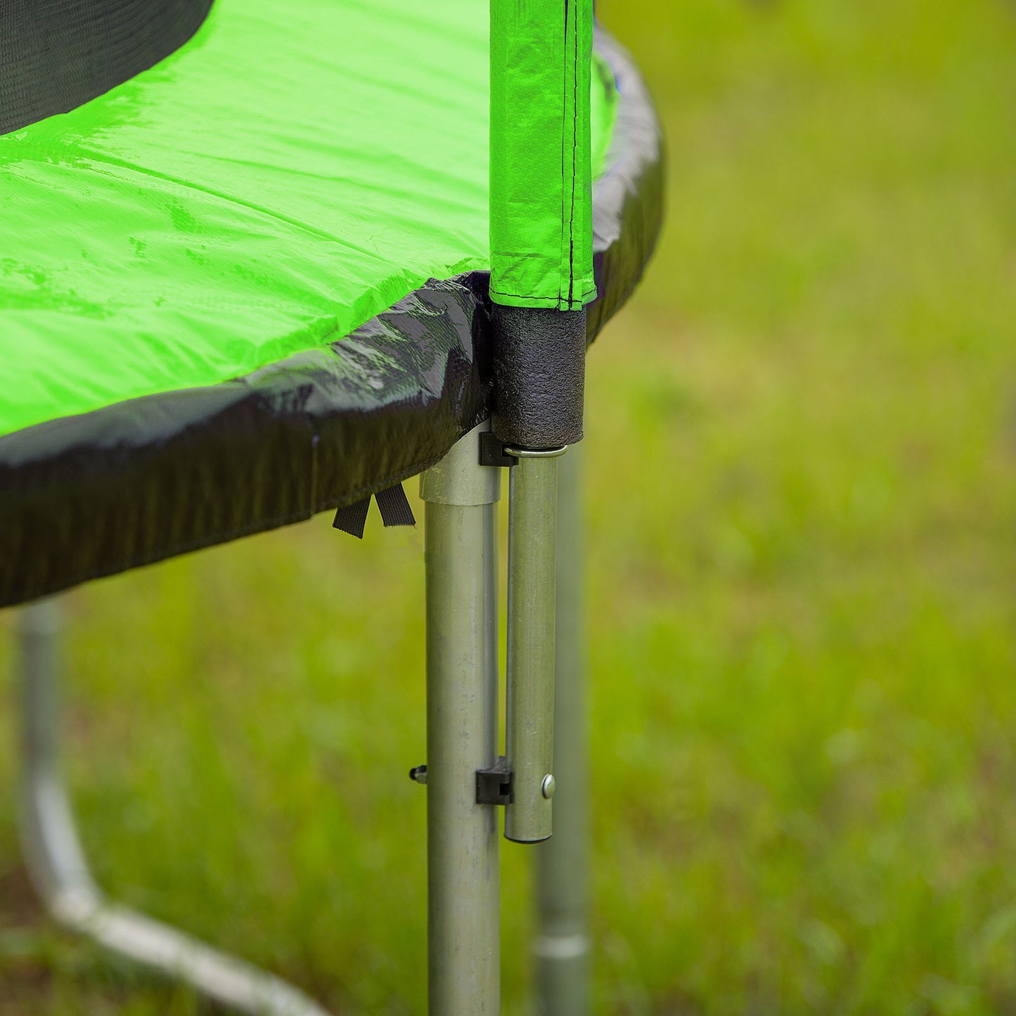 15Ft Trampoline With Basketball Hoop Inflator And Ladder (Inner Safety Enclosure) - Green