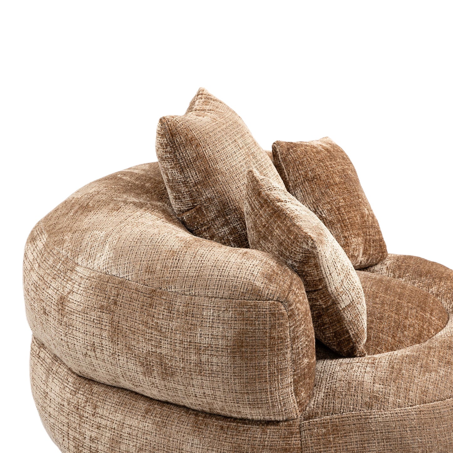 Lazy Sofa Durable Comfort Lounger High Back Bean Bag Chair With 3 Pillows - Coffee