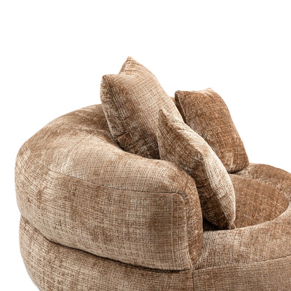 Lazy Sofa Durable Comfort Lounger High Back Bean Bag Chair With 3 Pillows - Coffee