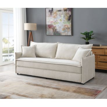 Elisea - Sleeper Sectional Sofa With 2 Toss Pillows - Beige