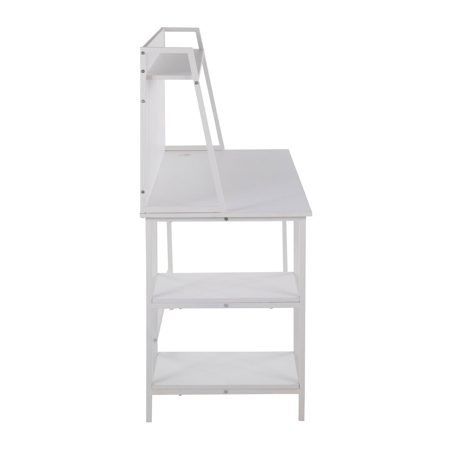 Geo - Shelf Contemporary Desk - White