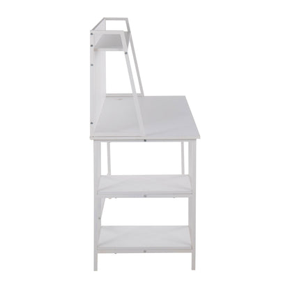 Geo - Shelf Contemporary Desk - White