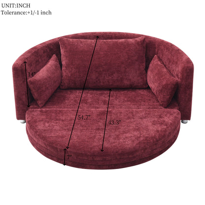 Multi-Functional Foldable Sleeper Sofa Bed, Floor Sofa Chair Bed, Circular Adjustable Futon Sitting And Sleeping Sofa - Burgundy