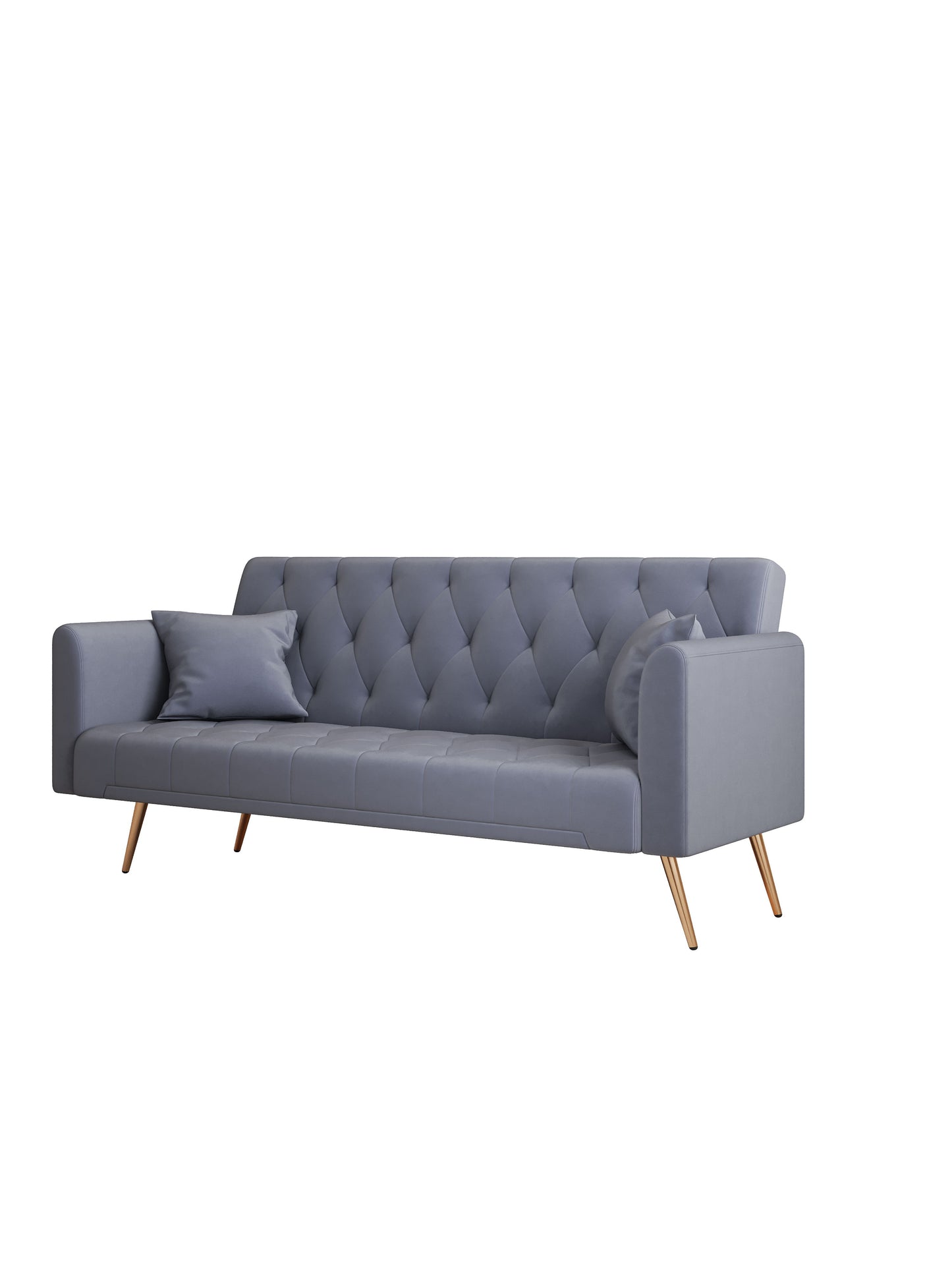 Convertible Double Folding Living Room Sofa Bed - Gray