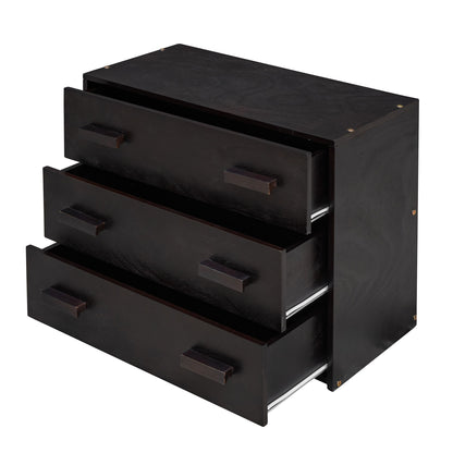 Twin Size Loft Bed With Cabinet And Shelf - Espresso