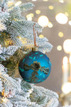 Christmas Ball Ornaments, Glass Decorative Hanging Ball Christmas Tree Ornaments For Holiday Party Decorations (Set of 4) - Blue