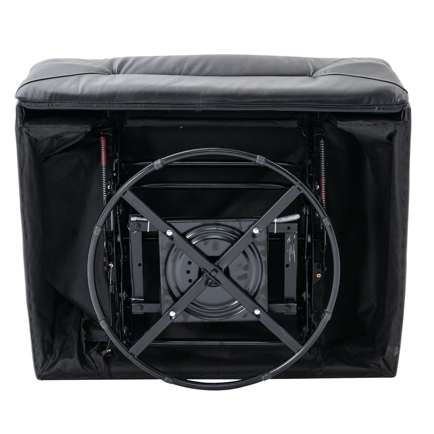 360ÔøΩÔøΩ Swivel And Rocking Home Theater Recliner Manual Recliner Chair With A Led Light Strip For Living Room - Black