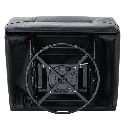 360ÔøΩÔøΩ Swivel And Rocking Home Theater Recliner Manual Recliner Chair With A Led Light Strip For Living Room - Black
