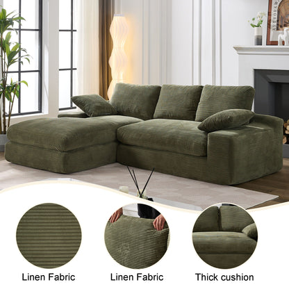 Modern Minimalist Modular Sectional Sofa Set, Upholstered Sleeper Sofa - Army Green