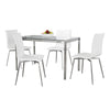 Fuji Mason - Upholstered Swivel Contemporary Dining Set, Glass, 5 Piece - Multicolor