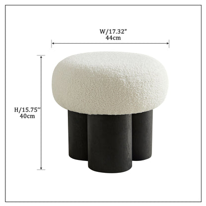 Lamb Wool Seat With Barrel Pipe / Black Ash Willow - White