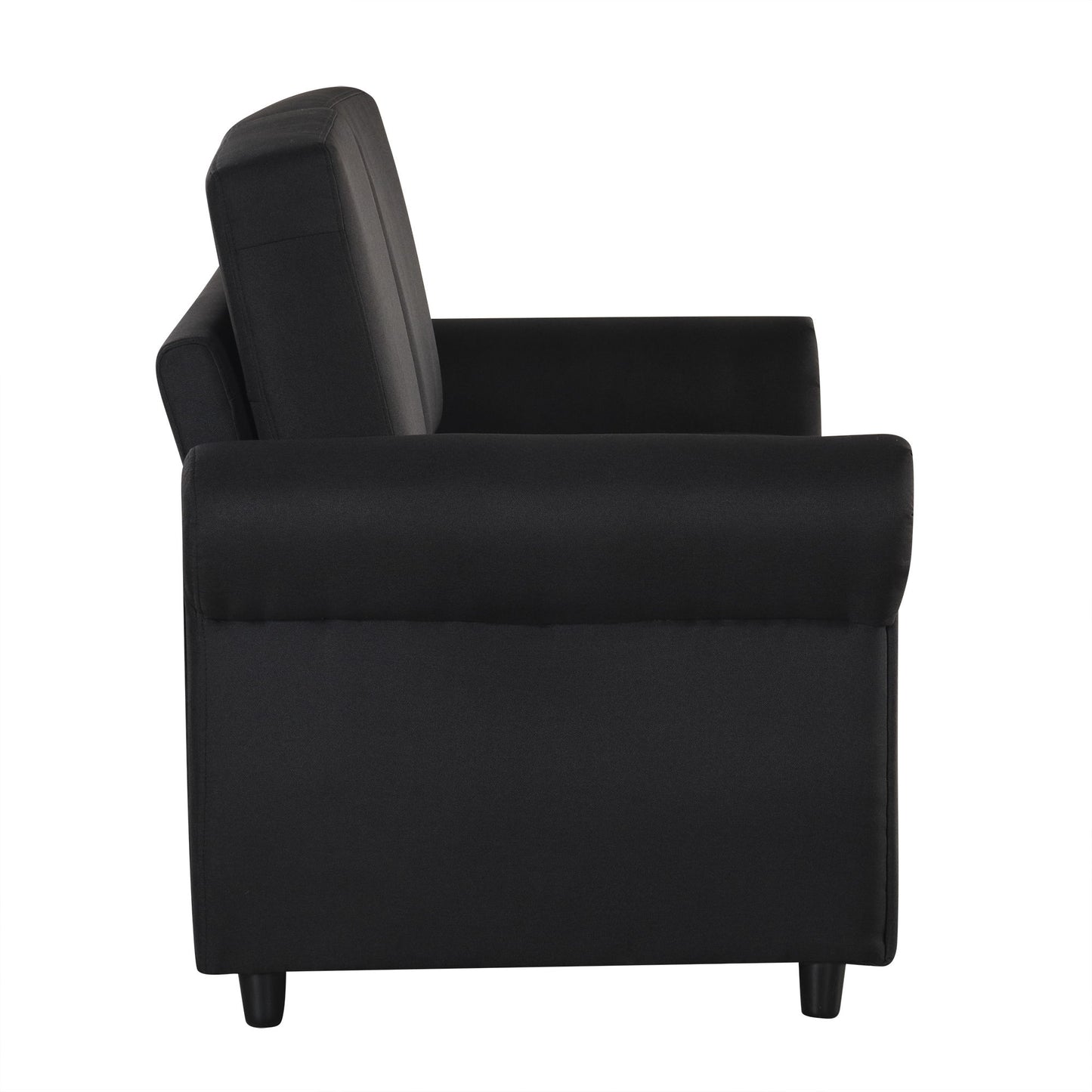 Pull Out Sofa Bed Loveseat Sleeper With Twin Size Memory Mattress With Two USB Ports For Living Room Spaces - Black
