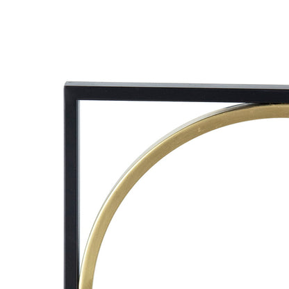 Eclectic Styling Metal Beaded Wall Mirror With Contemporary Design For Bedroom, Liveroom & Entryway - Golden Black