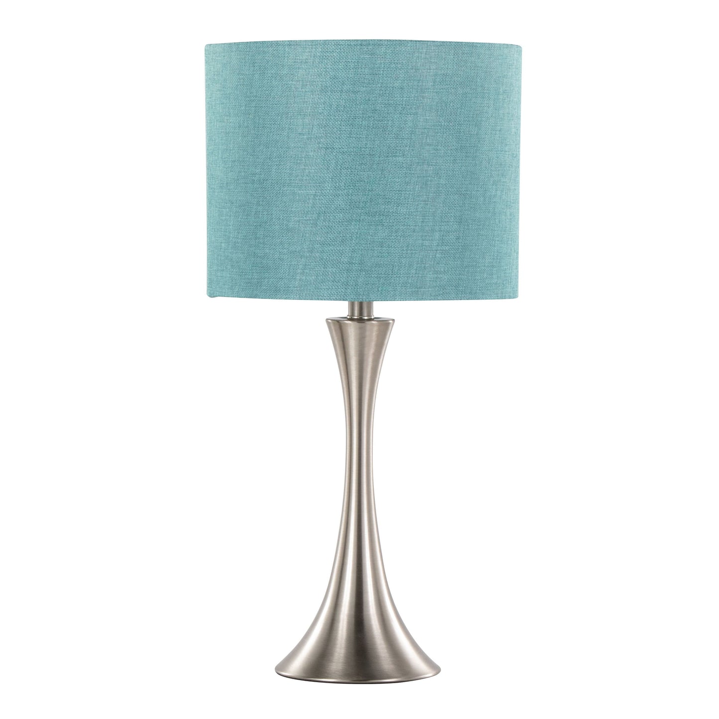 Lenuxe - Contemporary Table Lamp (Set of 2) - Nickel / Turquoise