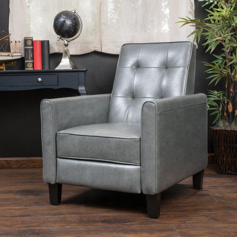 Wide Manual Club Recliner - Dark Gray