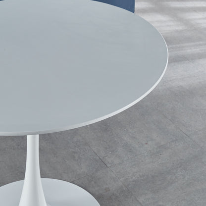 Tulip Table Mid-Century Dining Table For 4-6 People With Round MDF Table Top, Pedestal Dining Table, End Table Leisure Coffee Table - White