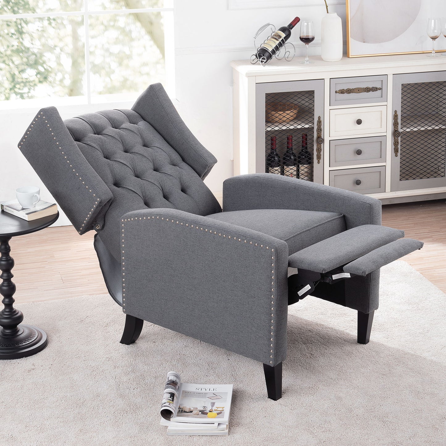 Manual Wing Chair Recliner - Gray