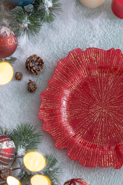 Reef Plastic Charger Plate (Set of 8) - Red