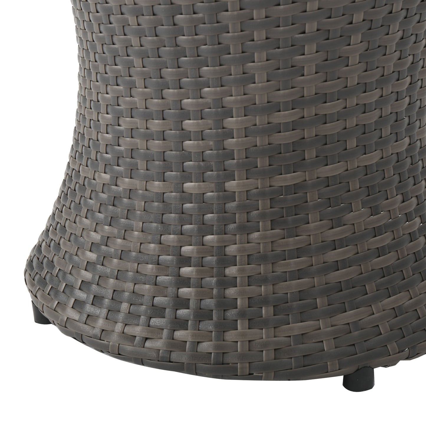 Thrive - Hourglass Rattan Table With No Glass Top - Gray