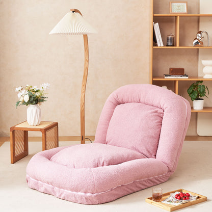 Triple Fold Pink Down Sofa Bed - Pink