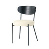 Modern Bentwood Dining Chair, Metal Legs, Ash Veneer Back, (Set of 2) - Cream
