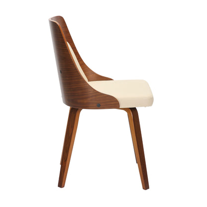 Anabelle - Mid-Century Modern Dining / Chair (Set of 2) - Walnut / Cream