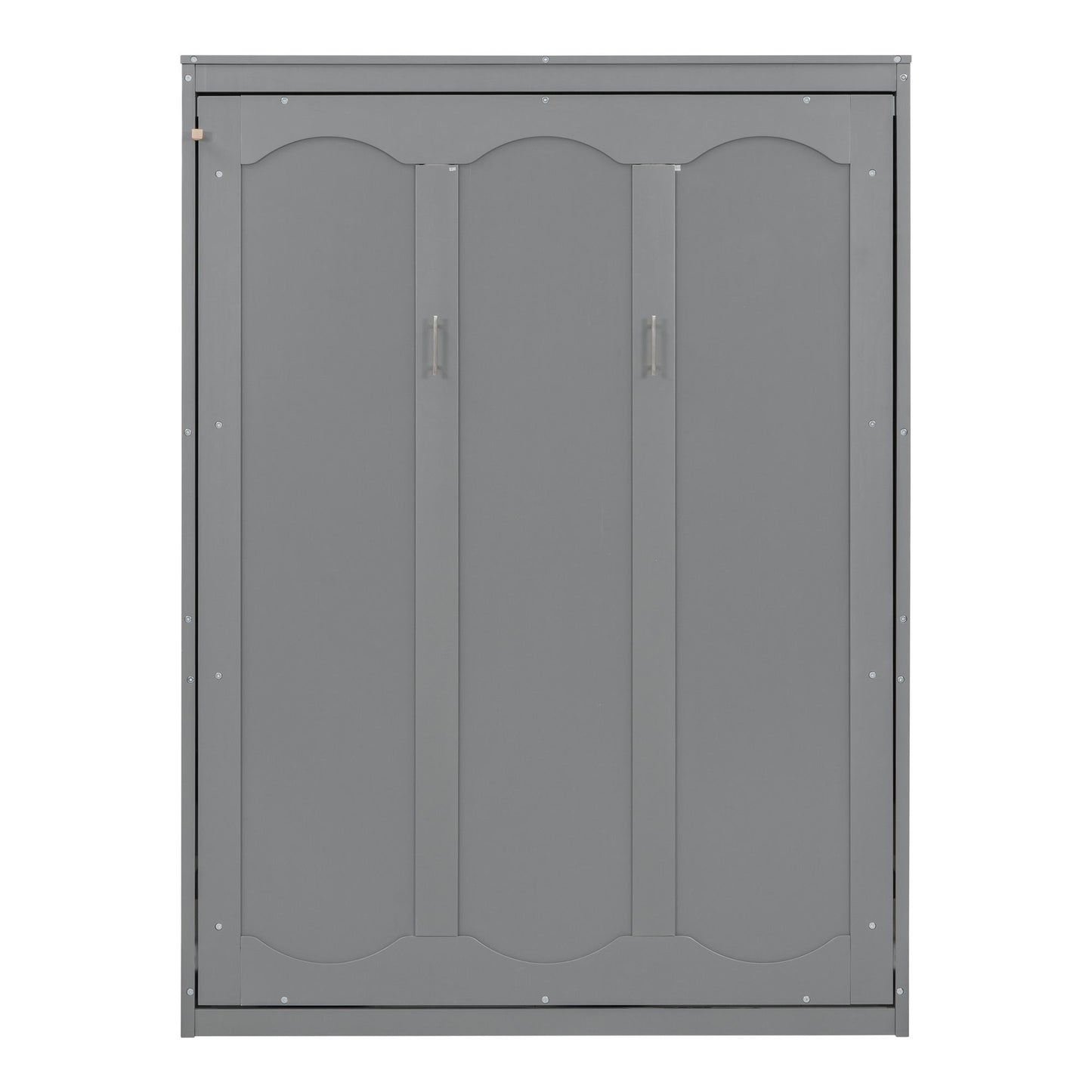 Full Size Murphy Wall Bed & Shelves - Gray