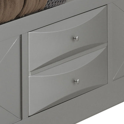 Marilla - Twin Storage Bed - Silver Champagne