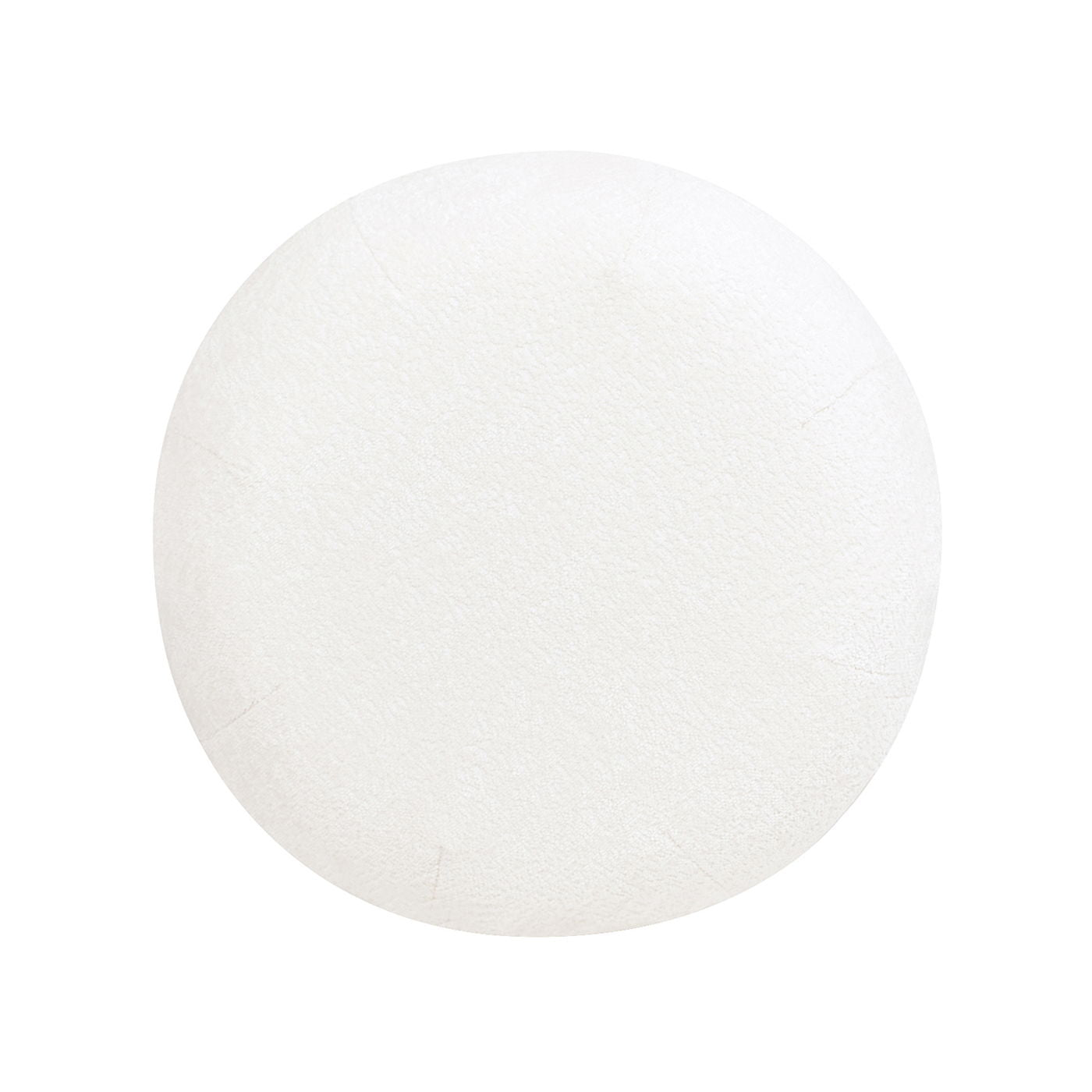 Nest - Low Round Upholstered Ottoman - Almond White