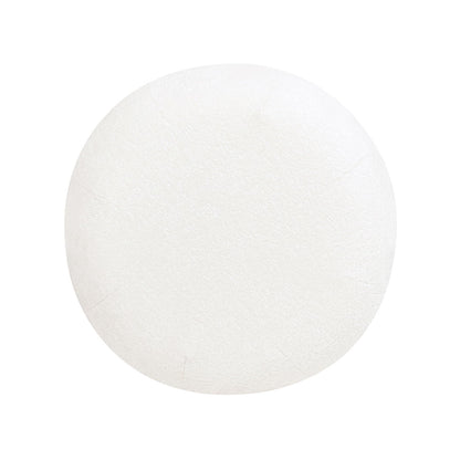 Nest - Low Round Upholstered Ottoman - Almond White