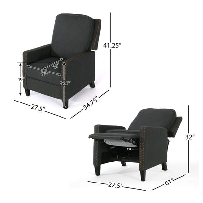 Wide Manual Standard Recliner - Dark Gray