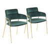 Napoli - Contemporary Chair (Set of 2) - Gold / Emerald Green