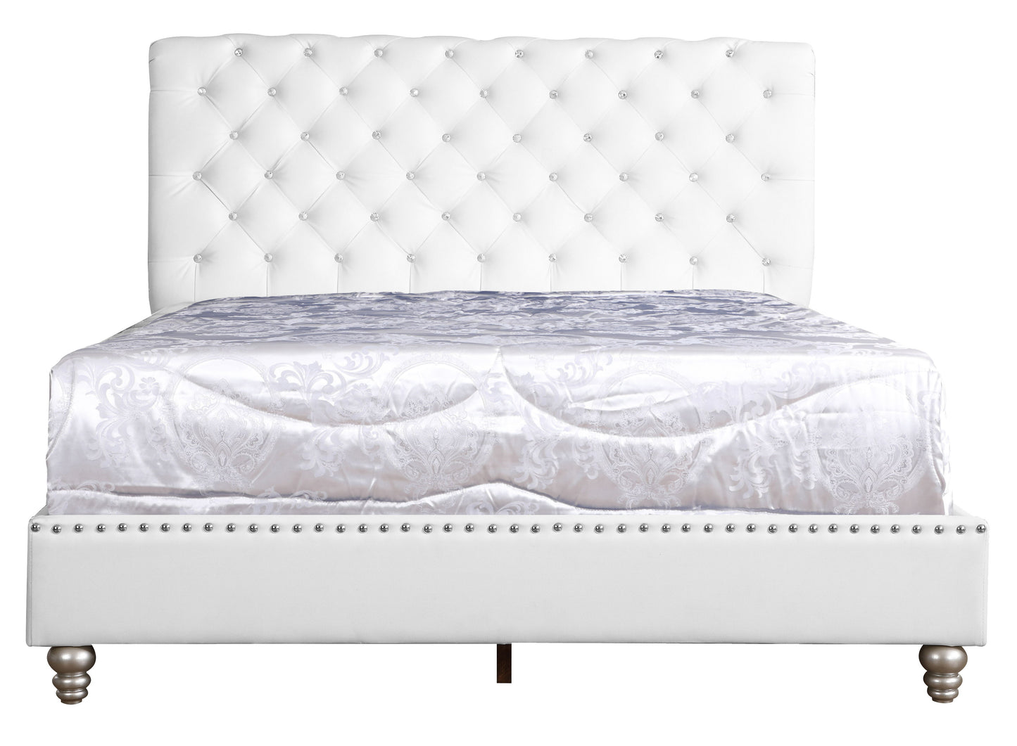 Tufted Transitional Upholstered Bed - White