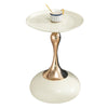 Modern Small Round Side Table For Small Spaces Carbon Steel Cocktail Table - Milk White