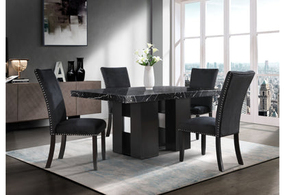 Jhoanna - 5 Pieces Dining Table Set - Black