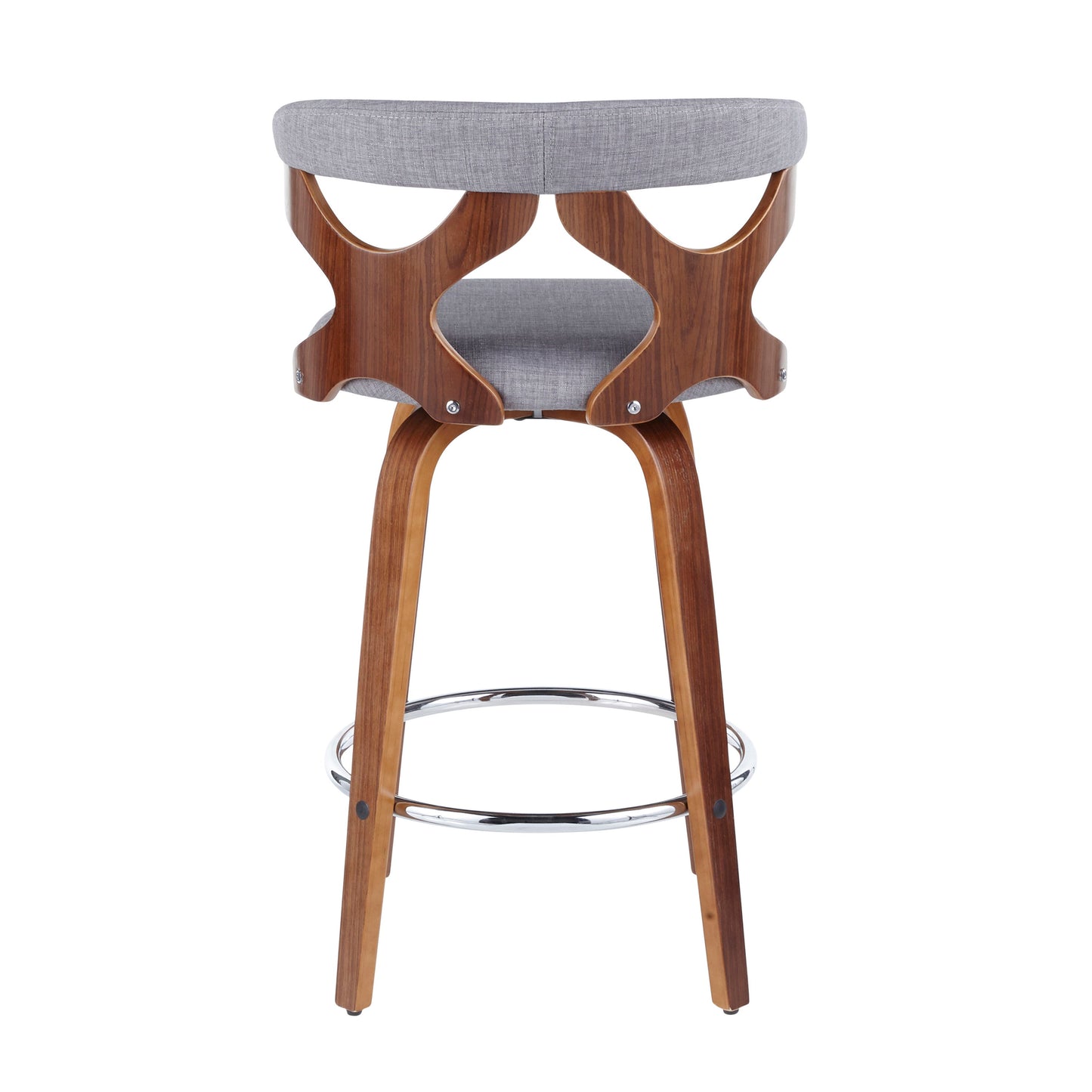 Gardenia - Mid-Century Modern Counter Stool (Set of 2) - Walnut / Light Gray