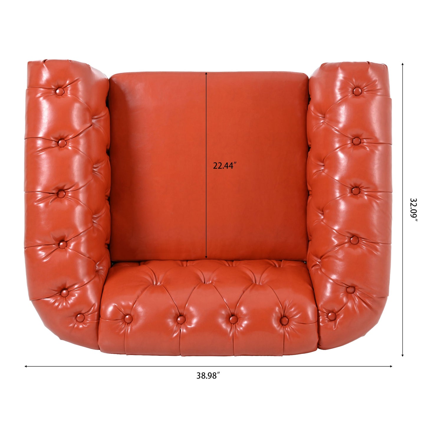 1 Seater Sofa For Living Room - Orange