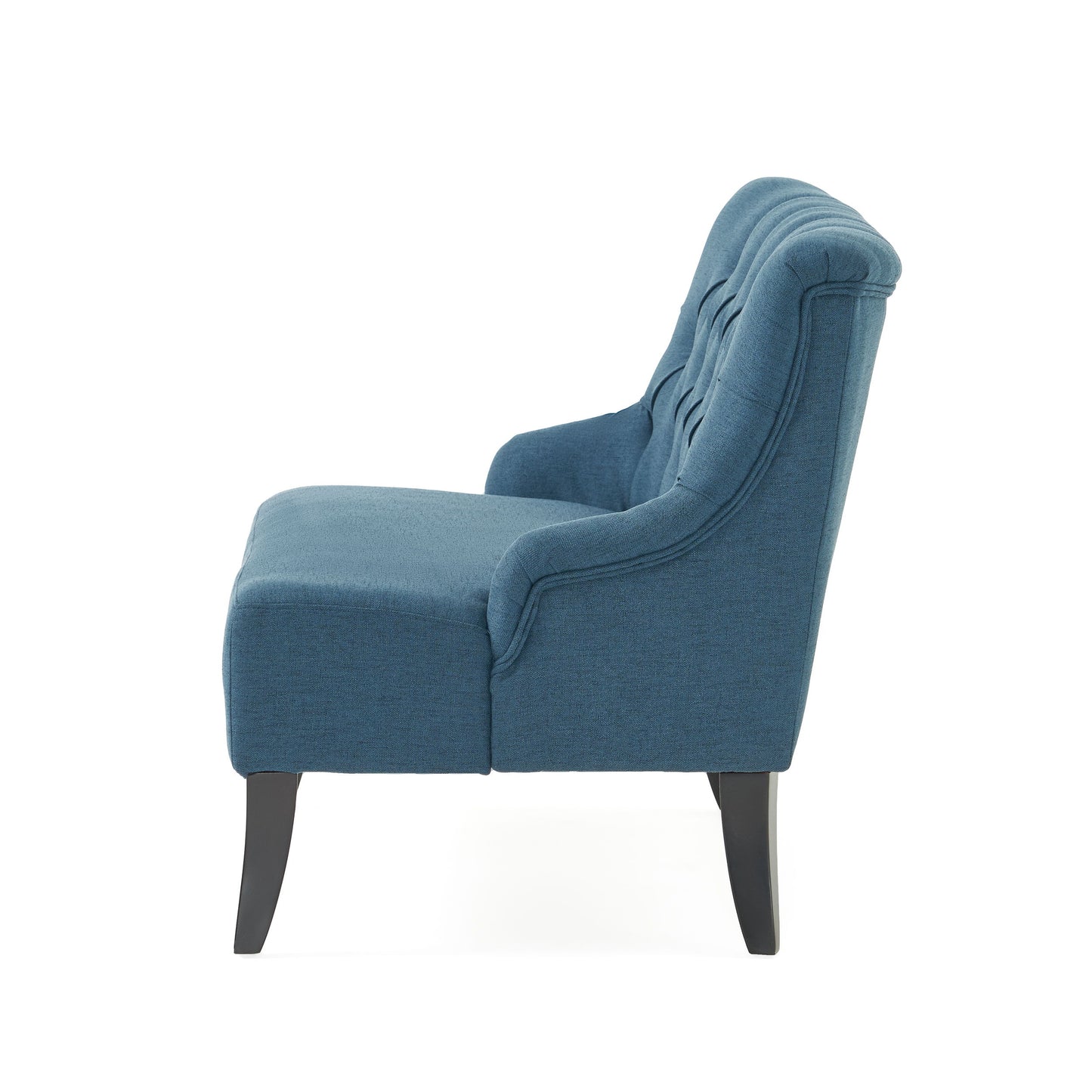 Nicole - French Style Upholstered Loveseat With Tufted Backrest - Navy Blue