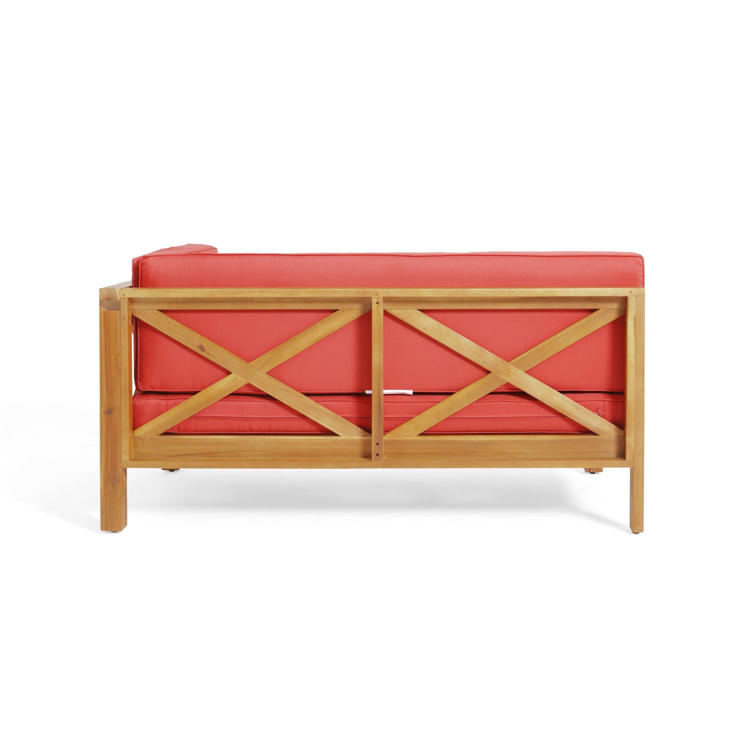 Brava - X Back Corner Bench R With Coffee Table - Red