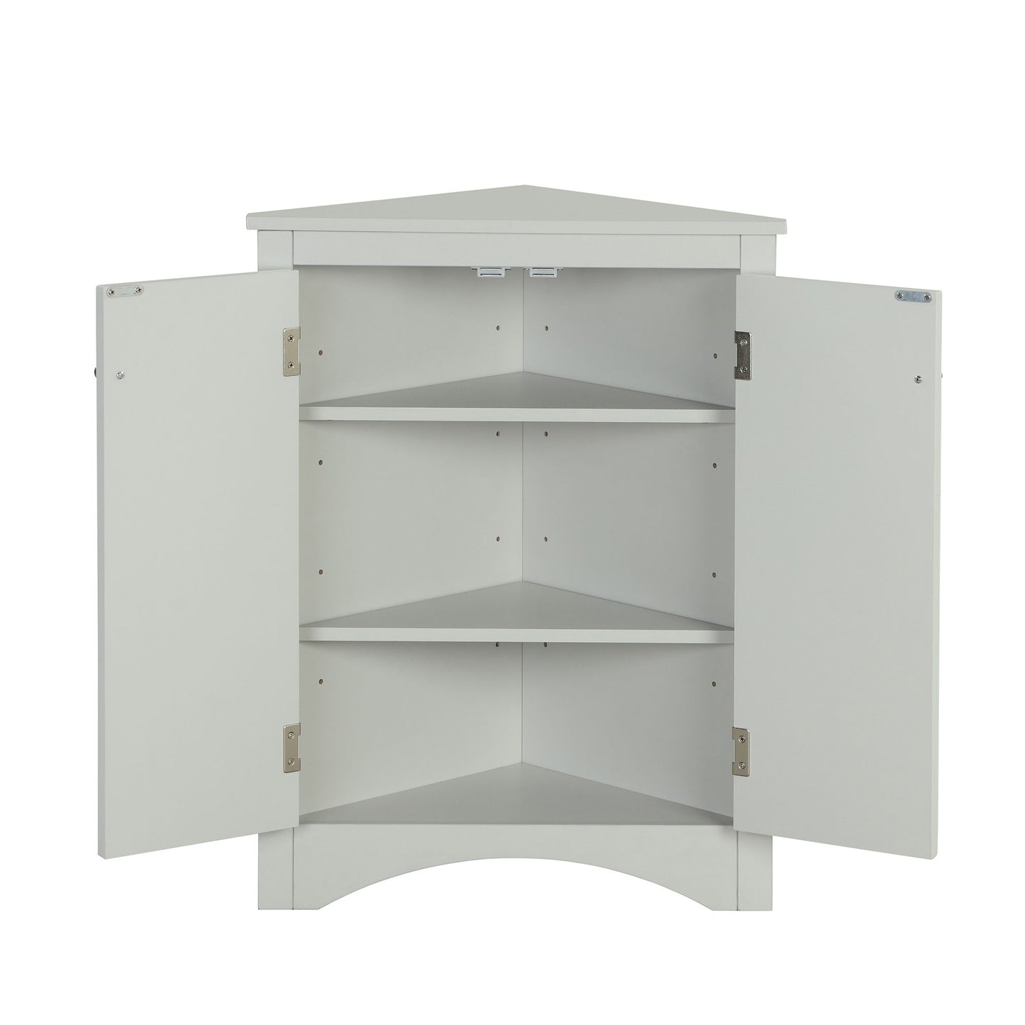 Triangle Bathroom Storage Cabinet With Adjustable Shelves, Freestanding Floor Cabinet For Home Kitchen - Gray