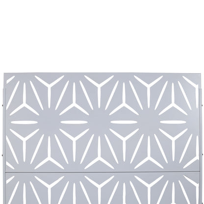 Outdoor & Indoor Metal Privacy Screen, Freestanding Decorative Panels For Deck, Balcony, Patio, Lawn, And Garden - White