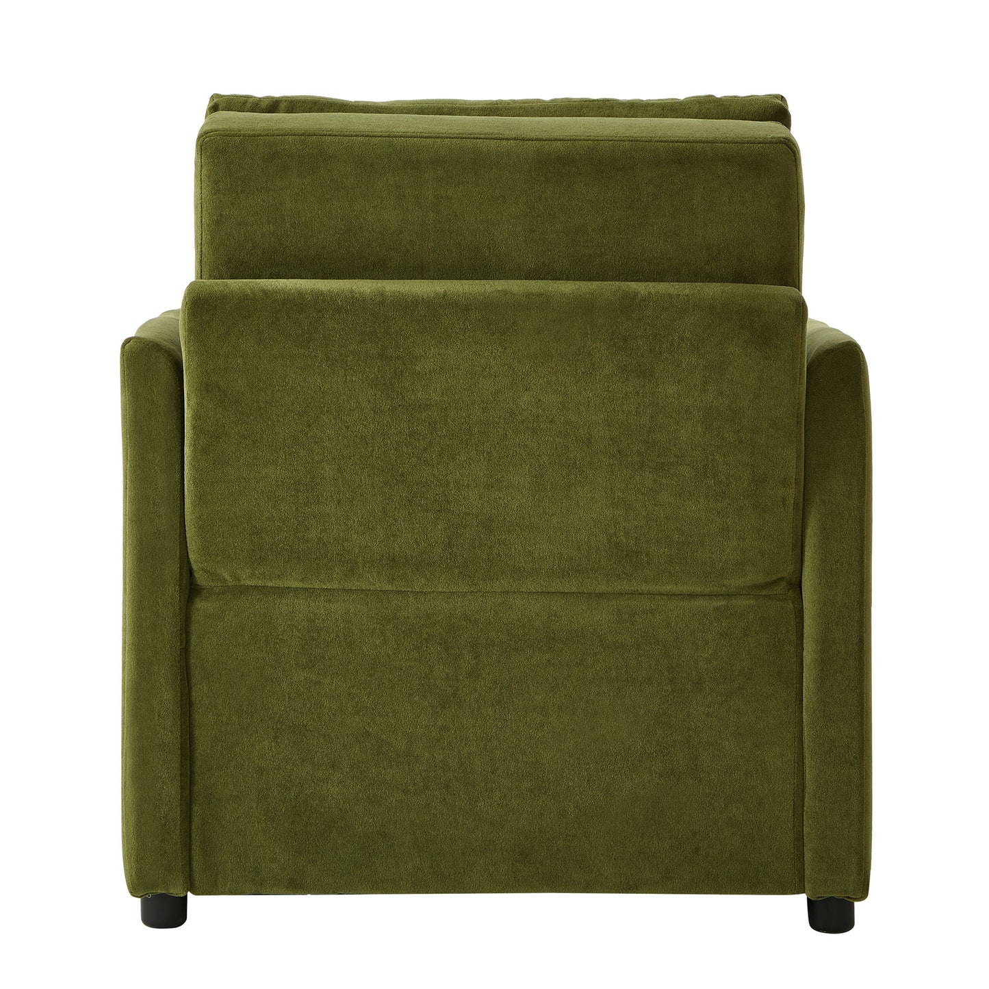 Upholstered Convertible Sleeper Sofa With Adjustable Backrest, Side Pockets, Storage Basket - Green