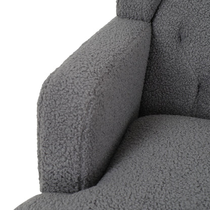 Upholstered Accent Chair Tufted Armchair For Living Room - Dark Gray